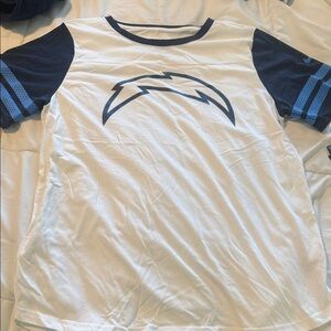 Nike White and Navy Short-Sleeve Graphic Tee